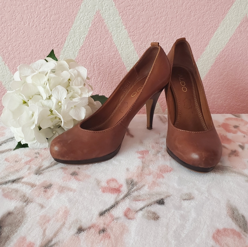 ALDO 👠 Brown Leather Pumps